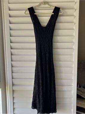 Vintage 90s All That Jazz Whimsigoth Dark Fairy Witchy Black Lace Dress Size 5/6